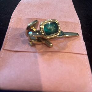 Burberry Gold and Green Cuff Links